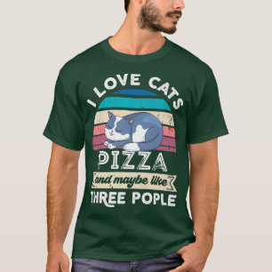 Ik hou van Cats Pizza en als Drie Mensen T-shirt