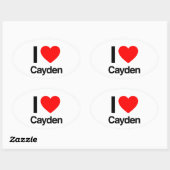 ik hou van cayden ovale sticker (Vel)