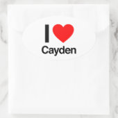 ik hou van cayden ovale sticker (Tas)