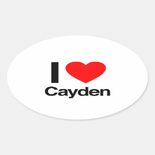 ik hou van cayden ovale sticker