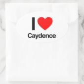 ik hou van caydence ovale sticker (Tas)