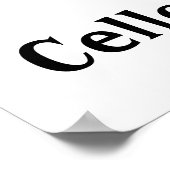 Ik hou van Cello Rood Hart van Muzieknoten Poster (Hoek)