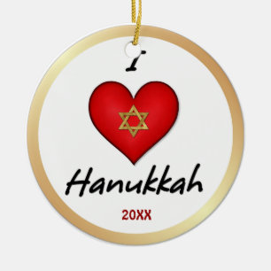 Ik hou van Chanoeka-Ornamenten Keramisch Ornament