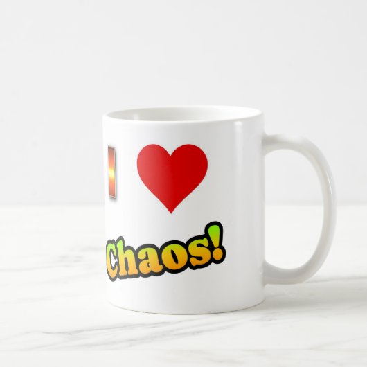 Ik hou van chaos! koffiekop koffiemok (Rechts)