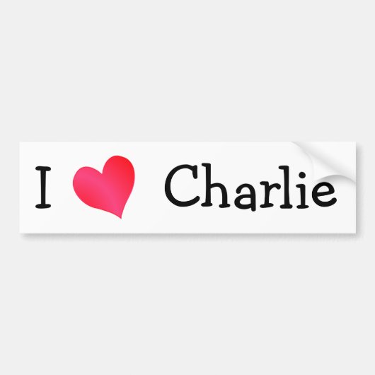 Ik hou van Charlie Bumpersticker (Voorkant)