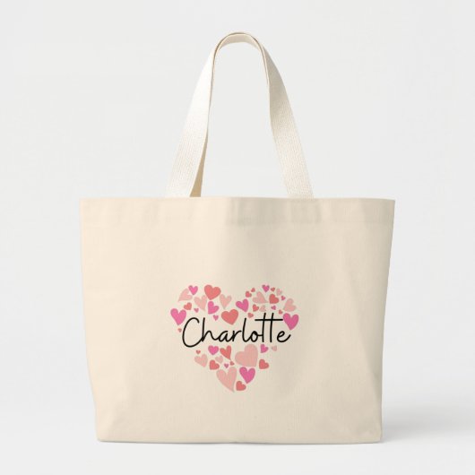 Ik hou van Charlotte Grote Tote Bag (Voorkant)