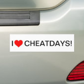 Ik hou van cheatdays bumpersticker (Op auto)
