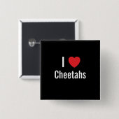 Ik hou van Cheetahs Vierkante Button 5,1 Cm (Voorkant /achterkant)