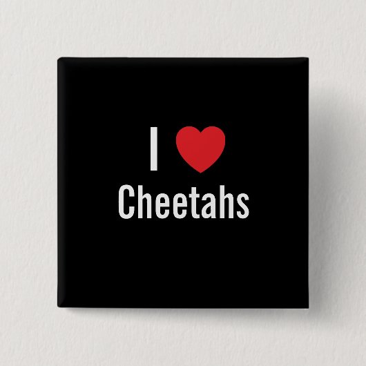 Ik hou van Cheetahs Vierkante Button 5,1 Cm (Voorkant)