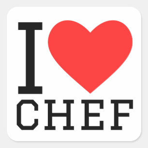 Ik hou van chef vierkante sticker