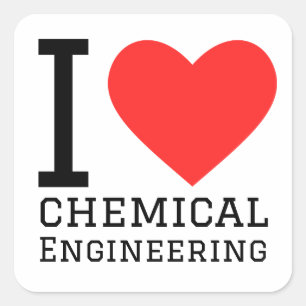 Ik hou van chemische techniek vierkante sticker