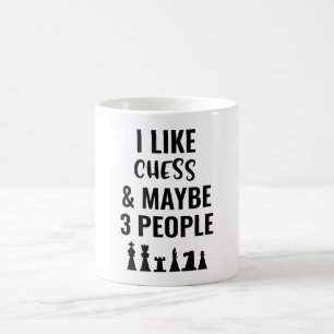 Ik hou van Chess en misschien 3 mensen Koffiemok