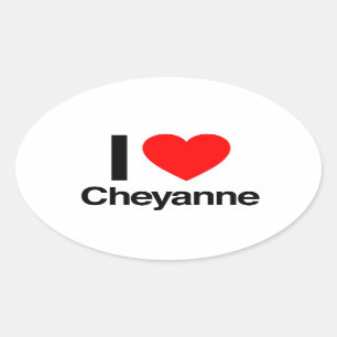 ik hou van cheyanne ovale sticker