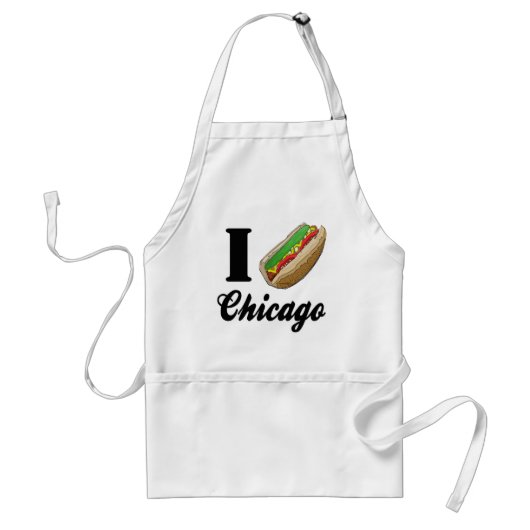 Ik hou van Chicago Hot Dogs Standaard Schort (Voorkant)