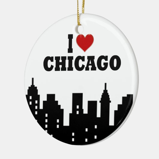 Ik hou van Chicago Keramisch Ornament (Links)