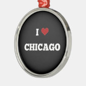 Ik hou van Chicago Metalen Ornament (Links)