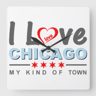 Ik hou van Chicago, mijn soort stad, Illinois Vierkante Klok