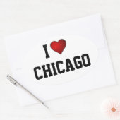 Ik hou van Chicago Ovale Sticker (Envelop)