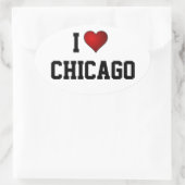 Ik hou van Chicago Ovale Sticker (Tas)