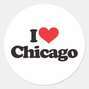 Ik hou van Chicago Ronde Sticker