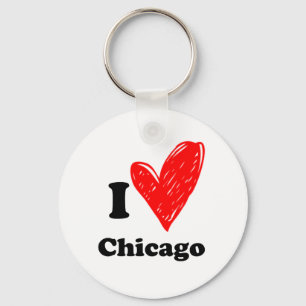 Ik hou van Chicago Sleutelhanger