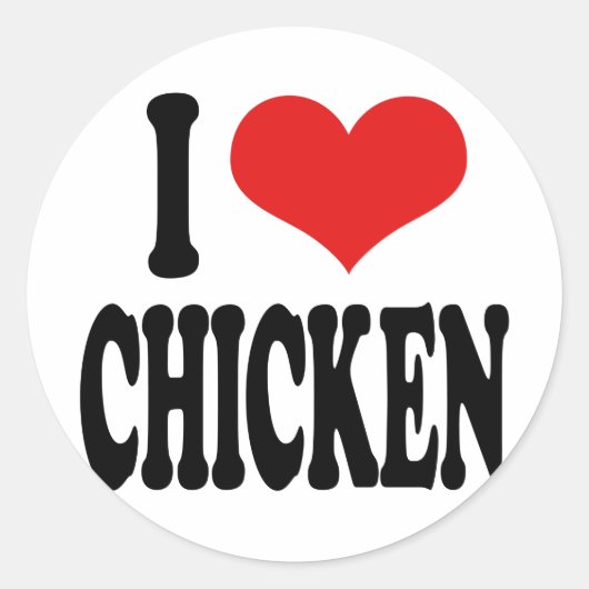Ik hou van Chicken Ronde Sticker (Voorkant)