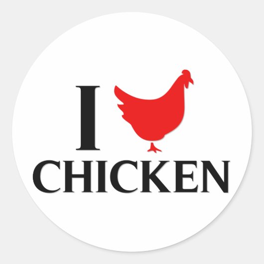 Ik hou van Chicken Ronde Sticker (Voorkant)