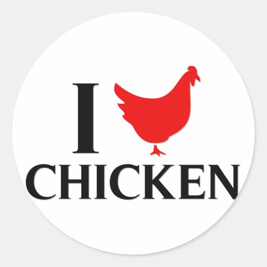 Ik hou van Chicken Ronde Sticker (Voorkant)