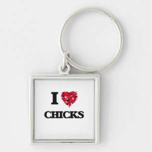 Ik hou van Chicken Sleutelhanger