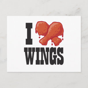 Ik hou van Chicken Wings Briefkaart