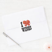 Ik hou van Chicken Wings Ronde Sticker (Envelop)