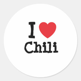 Ik hou van Chili hart T-shirt Ronde Sticker