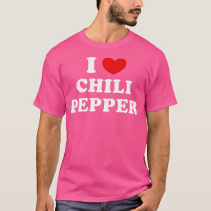 Ik hou van chili peper in hart chili peper t-shirt