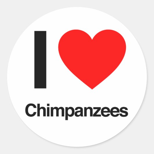 ik hou van chimpansees ronde sticker (Voorkant)