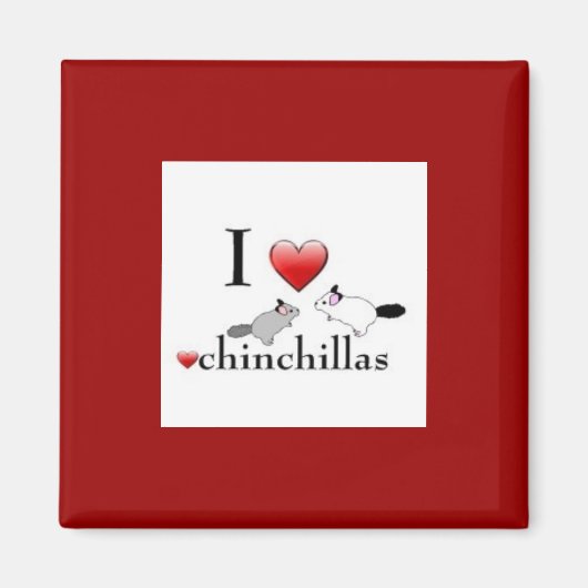 Ik hou van chinchillas magneet (Voorkant)