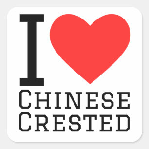 Ik hou van Chinese kuipen Vierkante Sticker