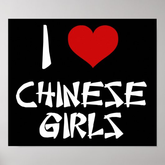 Ik hou van Chinese meisjes Poster (Voorkant)