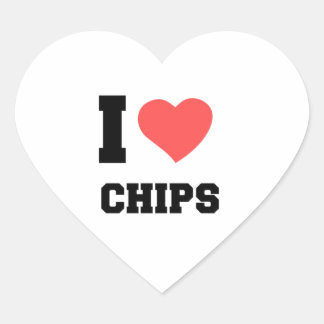 ik hou van chips hart sticker