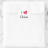 Ik hou van Chloe Ronde Sticker (Tas)