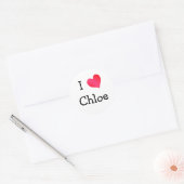 Ik hou van Chloe Ronde Sticker (Envelop)