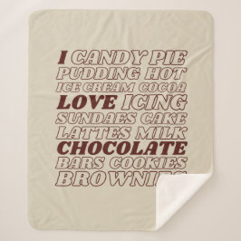 Ik hou van chocolade alles Sherpa Blanket Deken