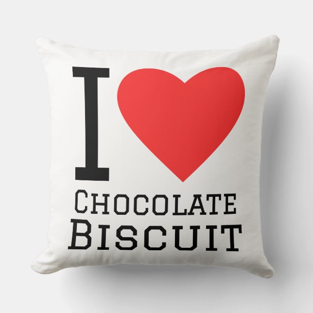 Ik hou van chocolade biscuit kussen (Voorkant)