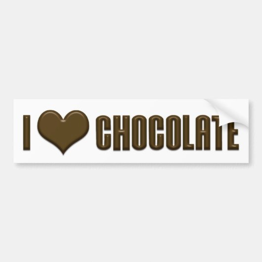 Ik hou van chocolade bumpersticker (Voorkant)