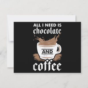 Ik hou van chocolade en koffie briefkaart