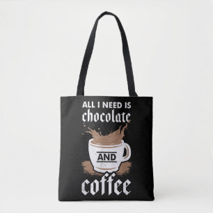 Ik hou van chocolade en koffie draagtas