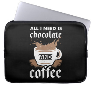 Ik hou van chocolade en koffie laptop sleeve