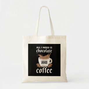 Ik hou van chocolade en koffie tote bag