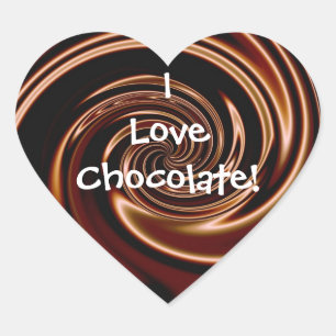 Ik hou van chocolade! Hart Stickers