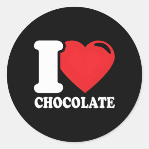 Ik hou van chocolade in de chocolade ronde sticker