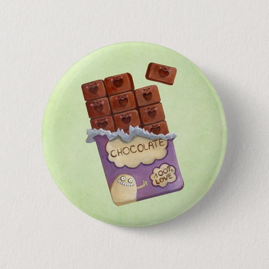 Ik hou van Chocolade Ronde Button 5,7 Cm (Voorkant)